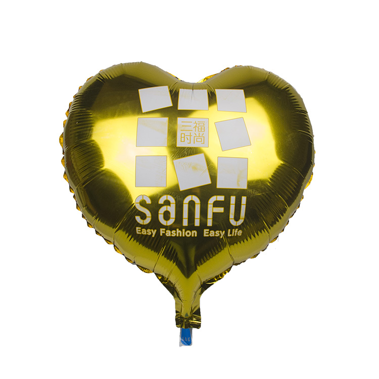 Printed customized heart shape mylar balloon with your logo