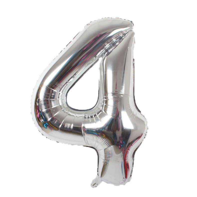 silver number balloon