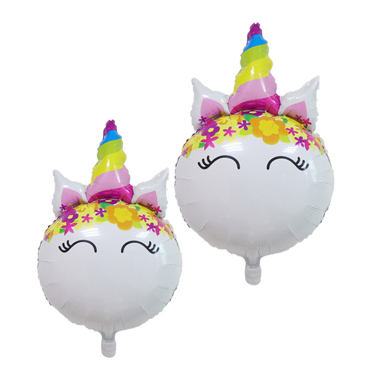 Foil Eyelash Round Unicorn Balloons