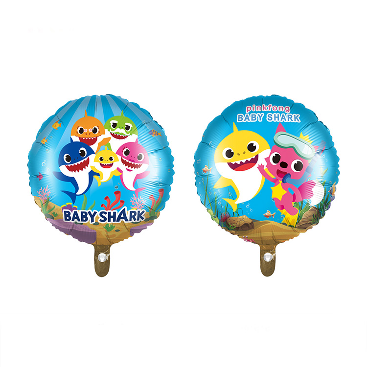18 Inch Round Foil Baby Shark Balloons