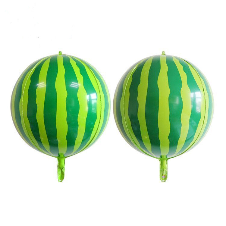 22 Inch 4D Round Helium Foil Watermelon Orbz Balloons