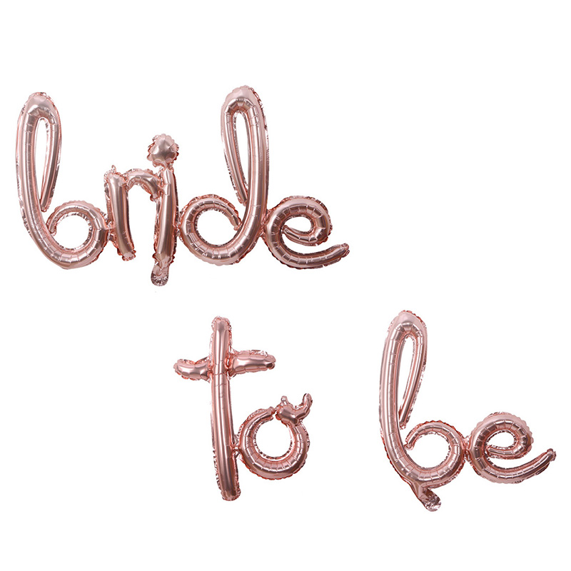 Romantic Wedding Bridal shower party decorations script letter bride to be balloons