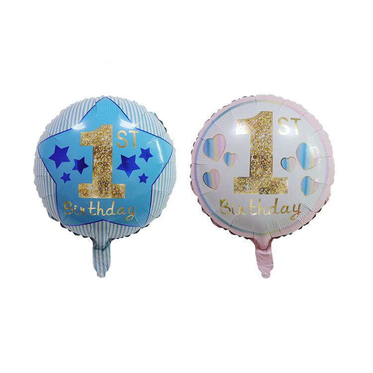 18 Inch Helium Foil 1st Birthday Round Balloons