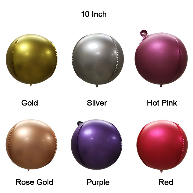 10 Inch Metallic Luster Foil Orbz Party Balloons