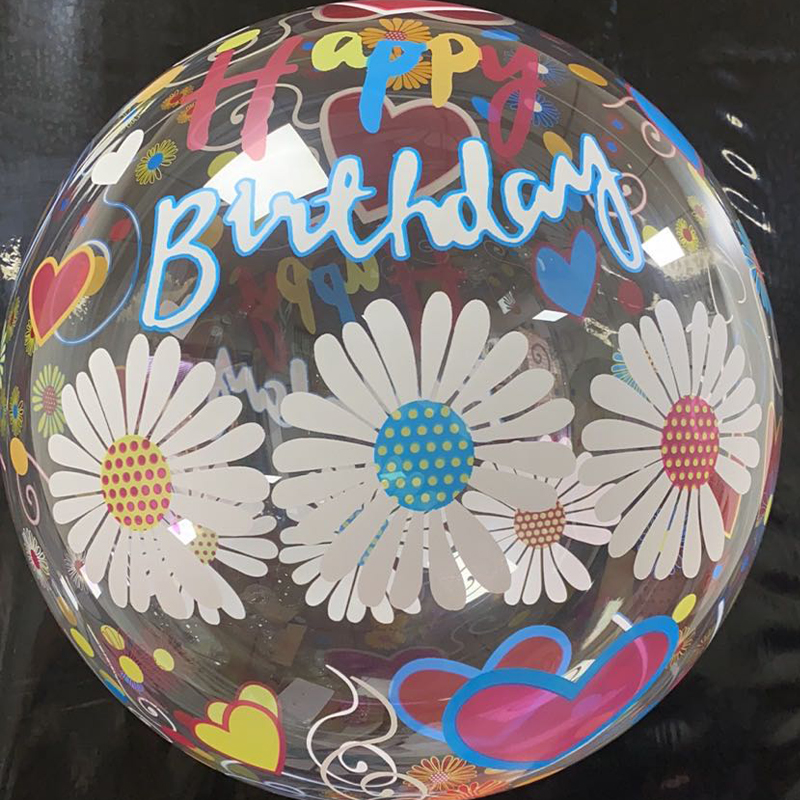 20 Inch happy birthday party printed transparent bobo balloon love