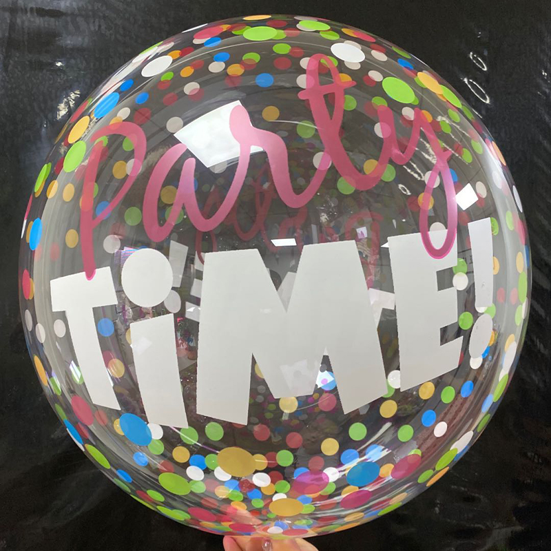 20 Inch happy birthday party printed transparent bobo balloon love
