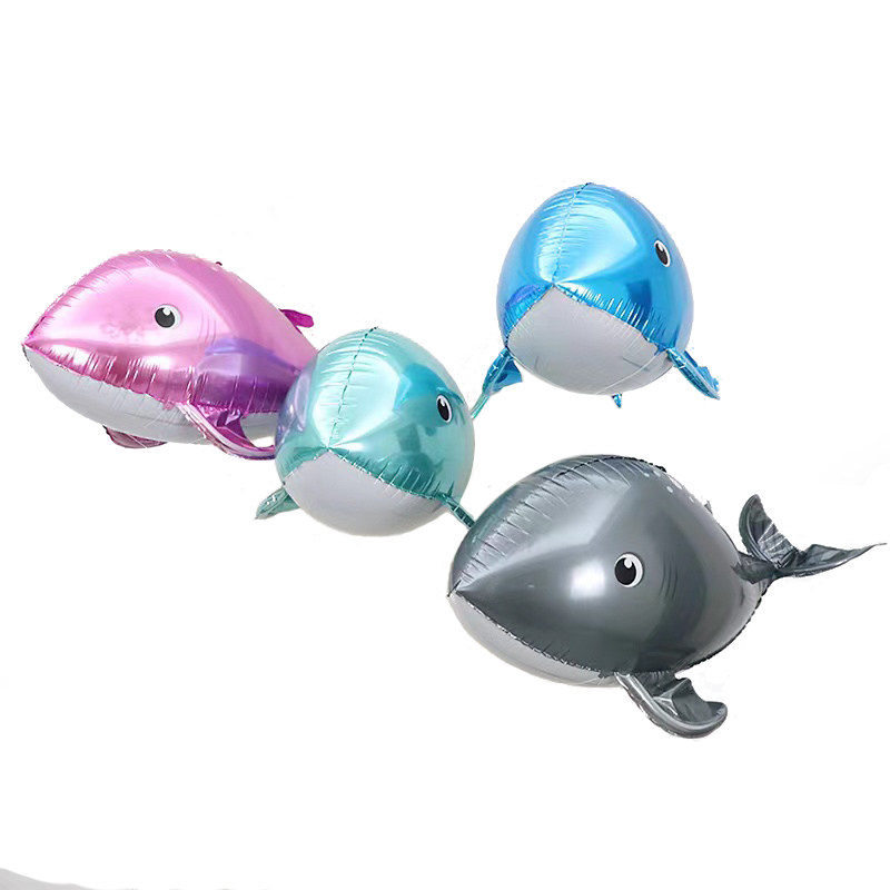 Boy And Girls Happy Birthday Party Decor Pink Blue Ocean Mylar Globos Baby Shower 4D Giant Whale Balloons