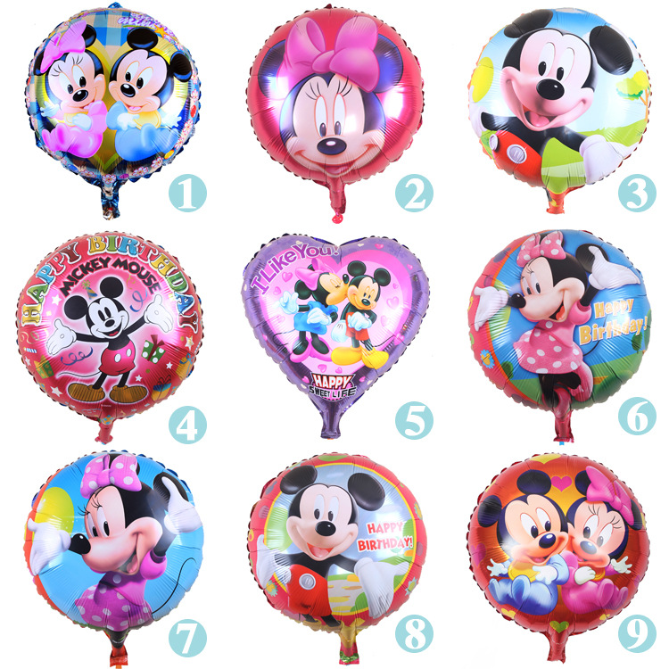 Kids toy 18 inch round Cartoon Mickey Mouse foil balloon