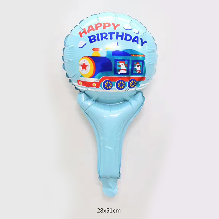Happy birthday printing hand stick balloon clap mylar ballons